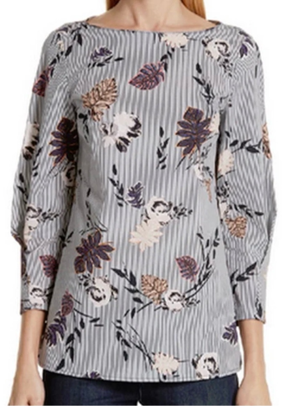 Lafayette 148 NY Caddie Blouse Ink Multi 8 NWT $378